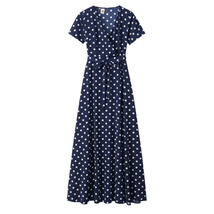 Robe maxi femme avec design floral enroulé et taille élégante Chic & Stil