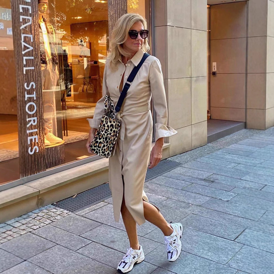 Robe chemise élégante pour femmes avec coupe ajustée et détails à la mode Chic & Stil
