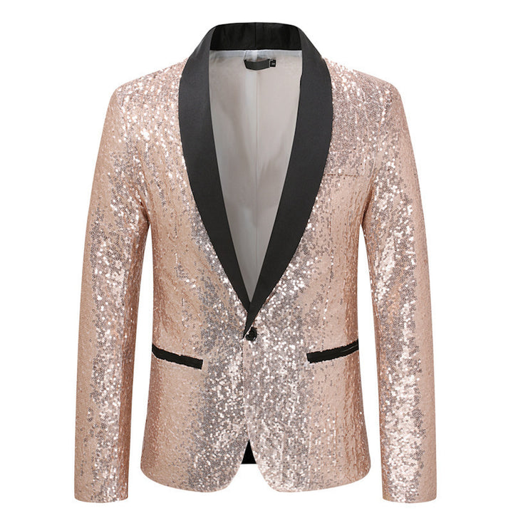 Ladies Bl sparkling blazer with black lapels Lune London