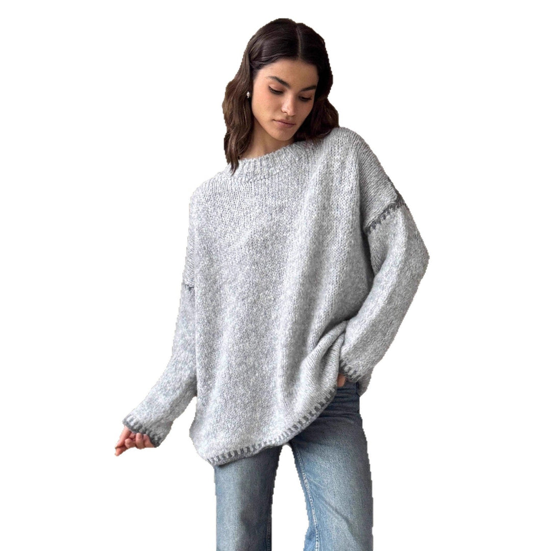 Lune London | Women's Cozy Knitted Sweater with Contrasting Accent Details
