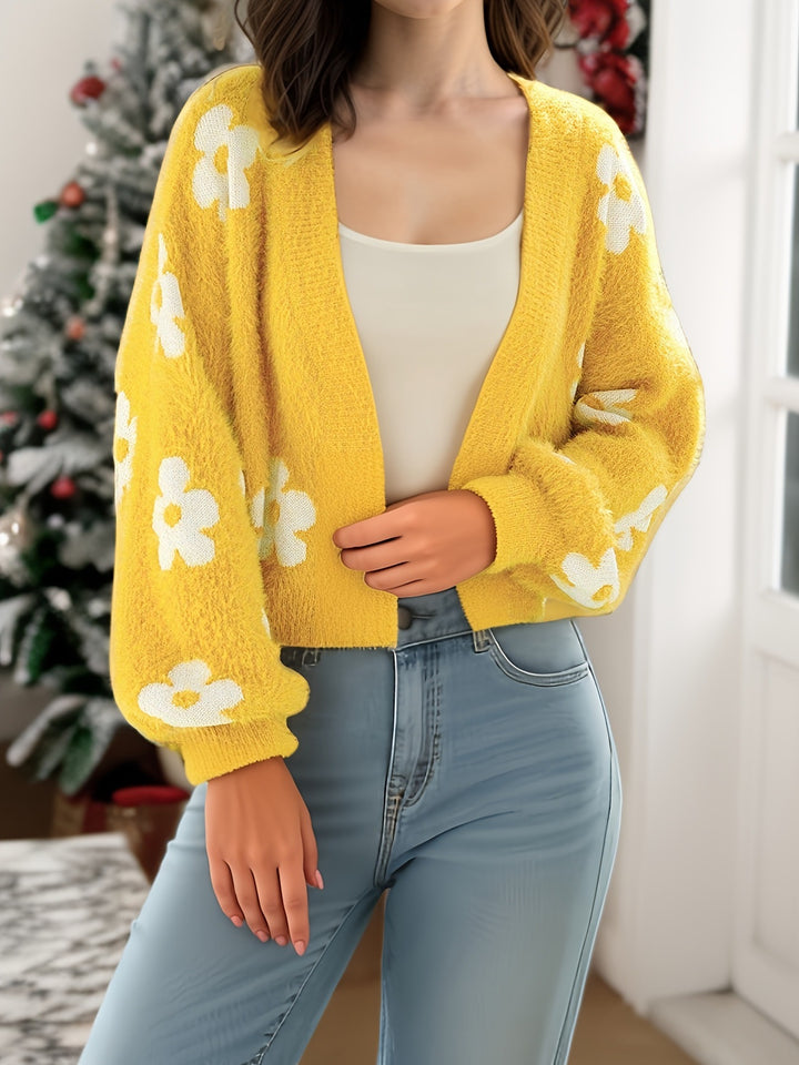 Ladies trendy cardigan with floral design Lune London
