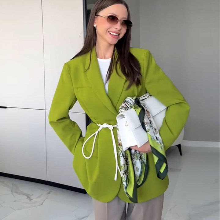 Modern women's jacket with belt details Lune London