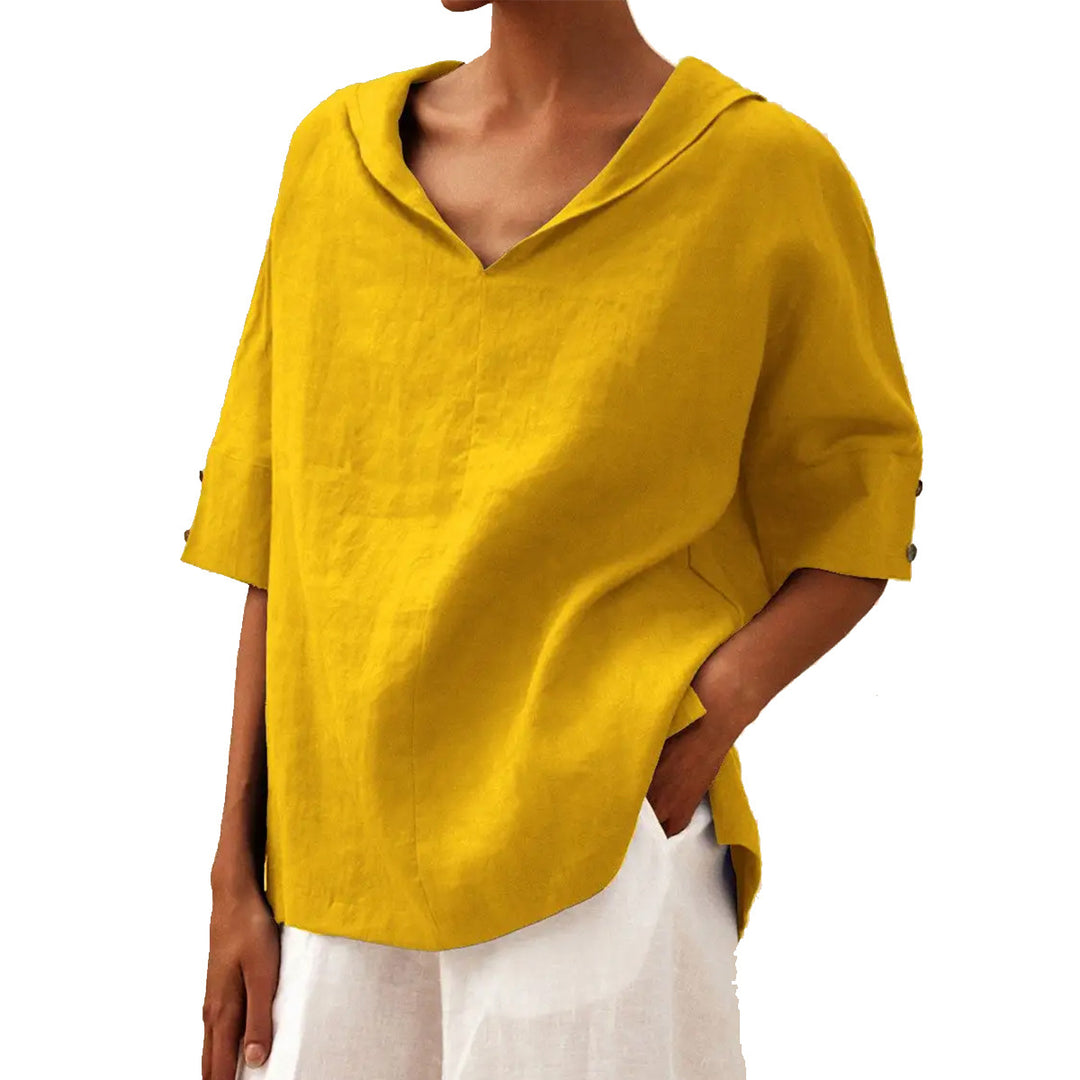Woman Casual Shirt with Floral Pattern and Modern Collar Lune London
