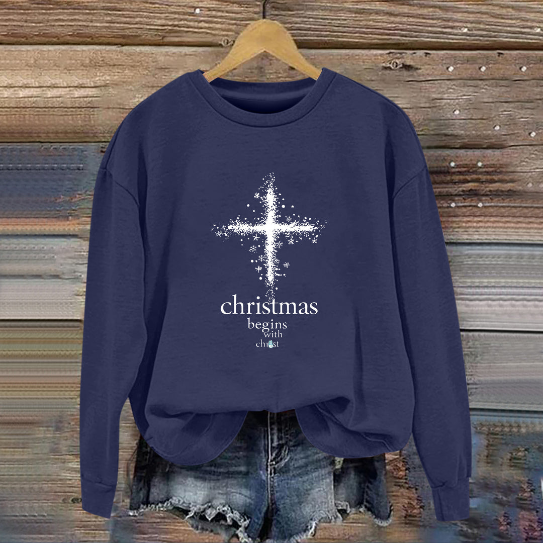 Sweat-shirt pour femmes avec motif chrétien et doublure intérieure douce Chic & Stil