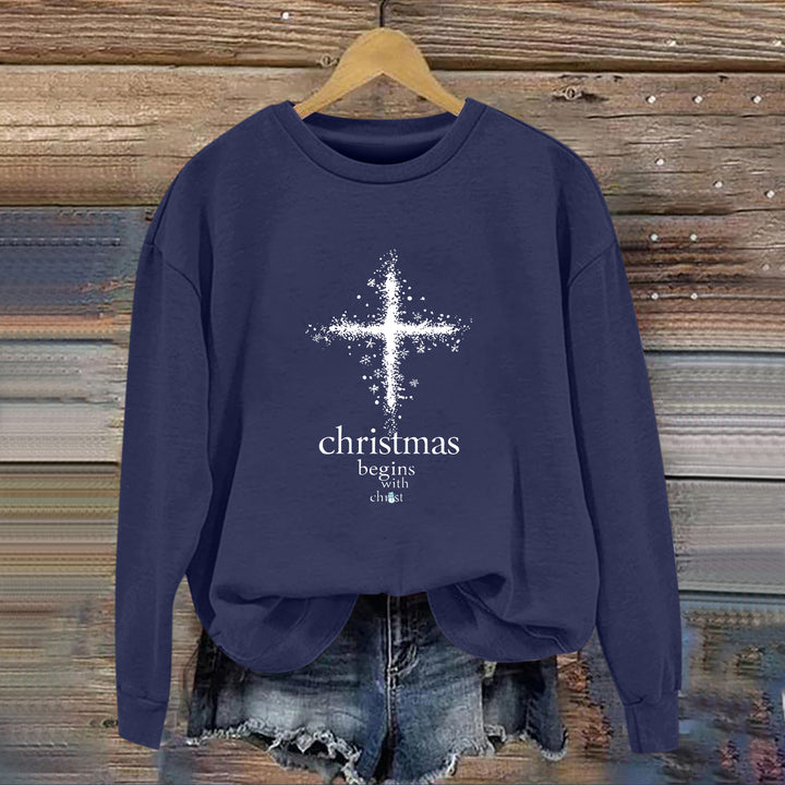 Sweat-shirt pour femmes avec motif chrétien et doublure intérieure douce Chic & Stil