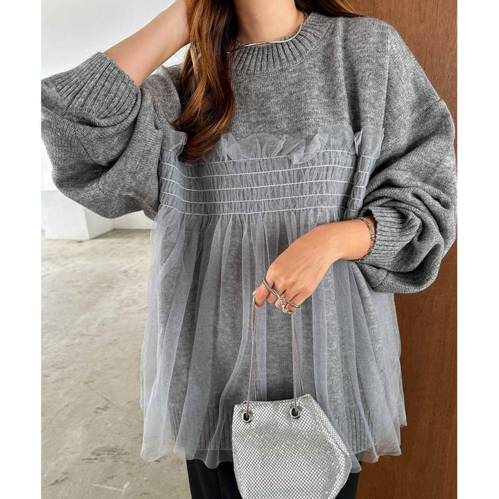 Pull oversize femme avec détails en volants Chic & Stil