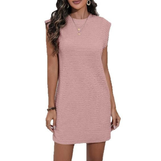 Short sleeve dress for women with textured design Lune London