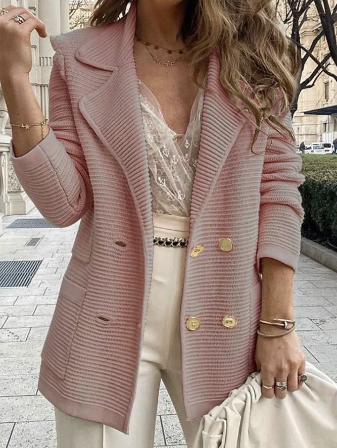 Women Elegant Structured Blazer Jacket with Classic and Playful Button Details Lune London
