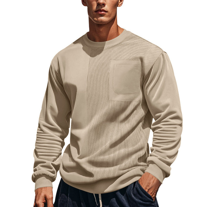 Fashionable men's sweatshirt with textured panels and chest pocket Lune London