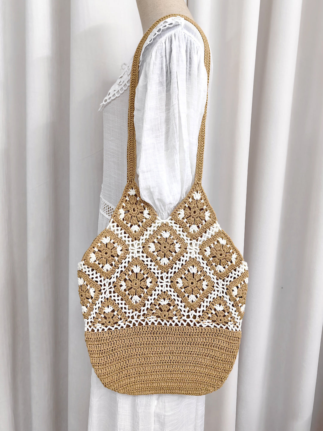 Lune London crochet tote bag for women