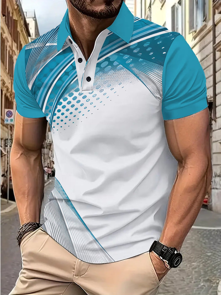 Men's polo shirt with modern graphic design and breathable properties Lune London