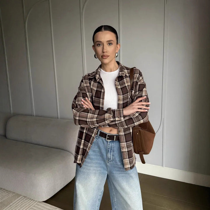 Flannel shirt for women with a check pattern Lune London