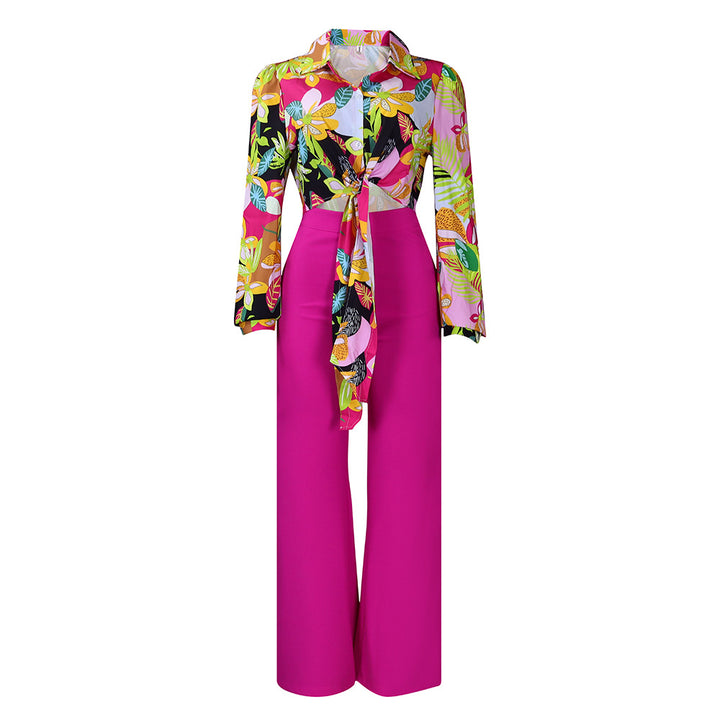 Women's jumpsuit with floral top and wide legs Lune London
