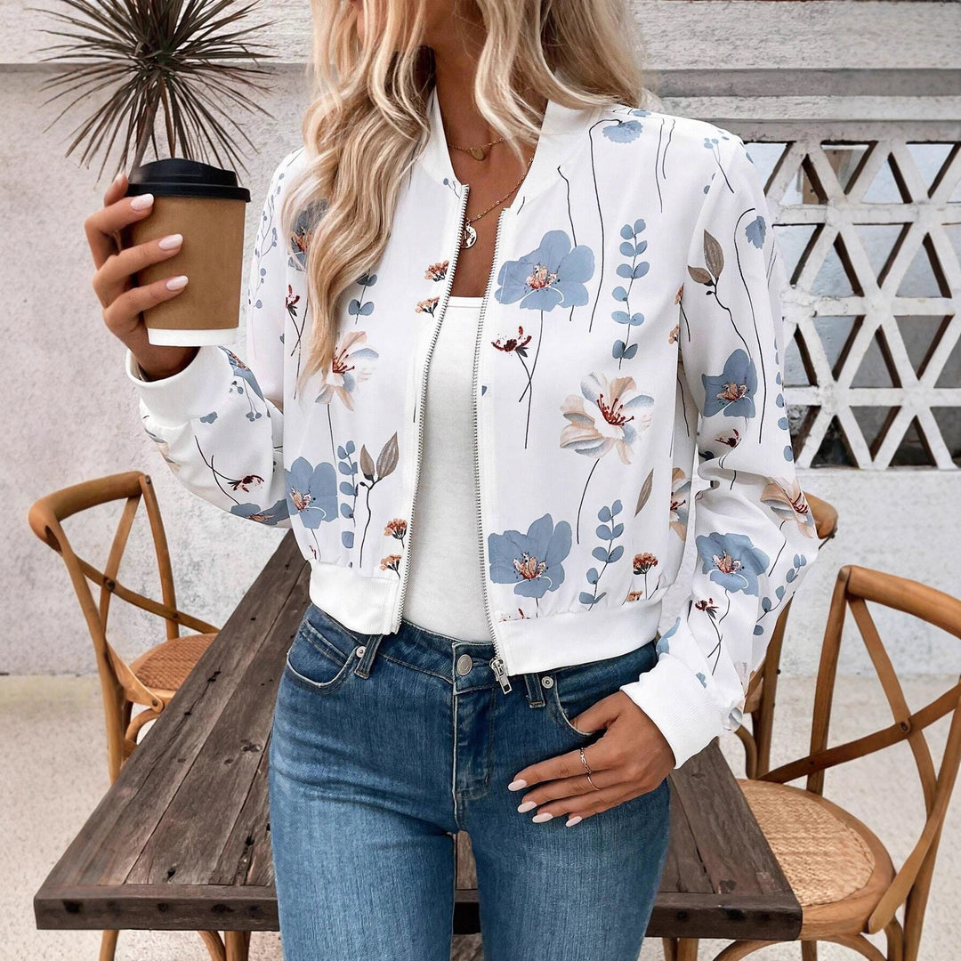 Veste bomber femme avec motifs floraux et ourlet élastique Chic & Stil