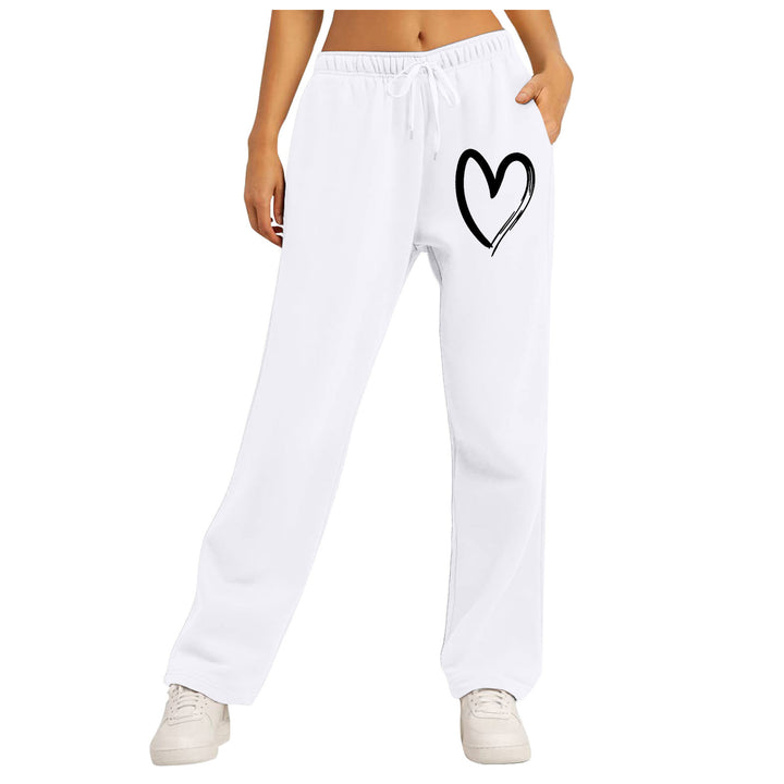 Women's casual leisure pants with modern heart design Chic & Stil