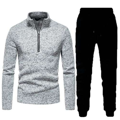 Men's sporty fleece training set with high collar and practical pockets Lune London