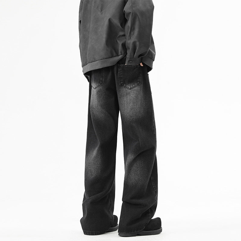Denim pants for women, wide fit with elastic waistband and modern details Lune London