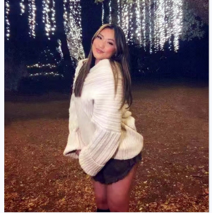 Cozy knit sweater for women with a trendy off-the-shoulder neckline Lune London