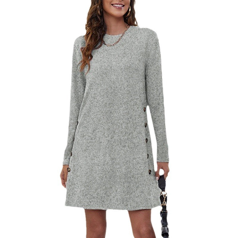 Sweater dress with buttons on the side for women Lune London