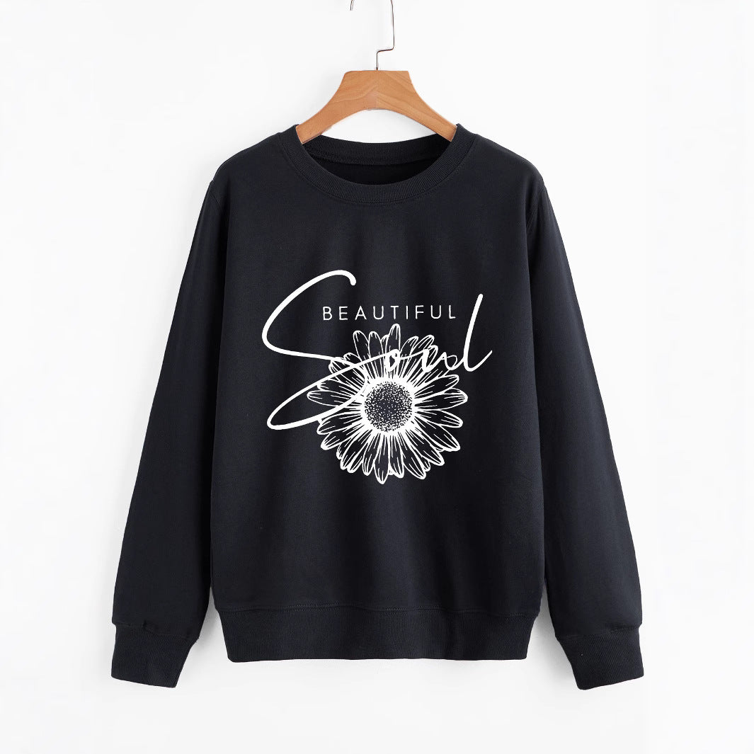 Sweatshirt femme avec motif floral et lettrage inspirant Chic & Stil