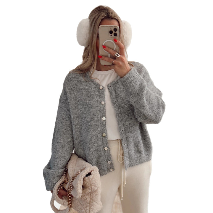 Veste en tricot décontractée pour dames avec texture fine et boutons Chic & Stil