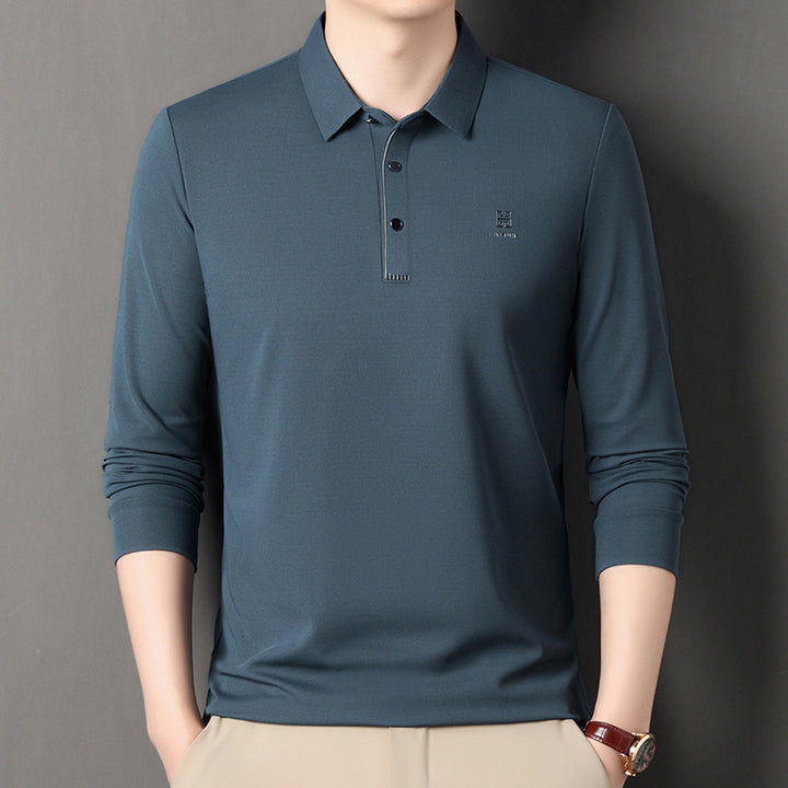 Men's long sleeve sporty polo with an innovative cut and moisture-regulating material Lune London