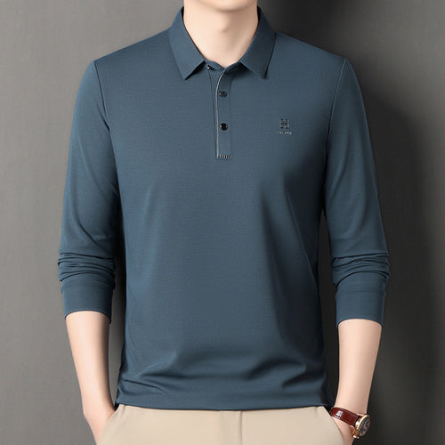 Men's long sleeve sporty polo with an innovative cut and moisture-regulating material Lune London