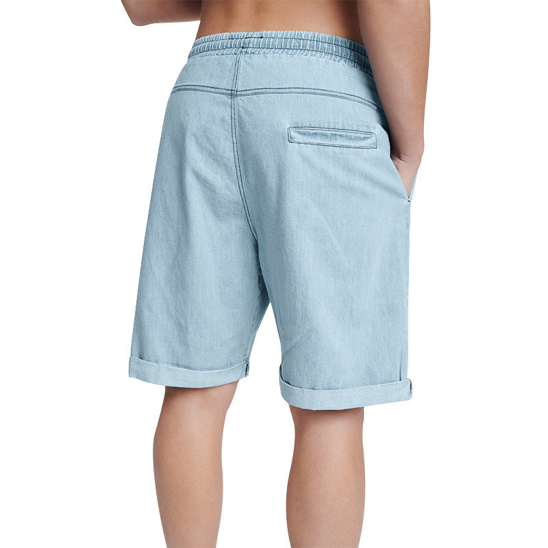 Casual denim shorts for men with elastic waistband and drawstring Lune London