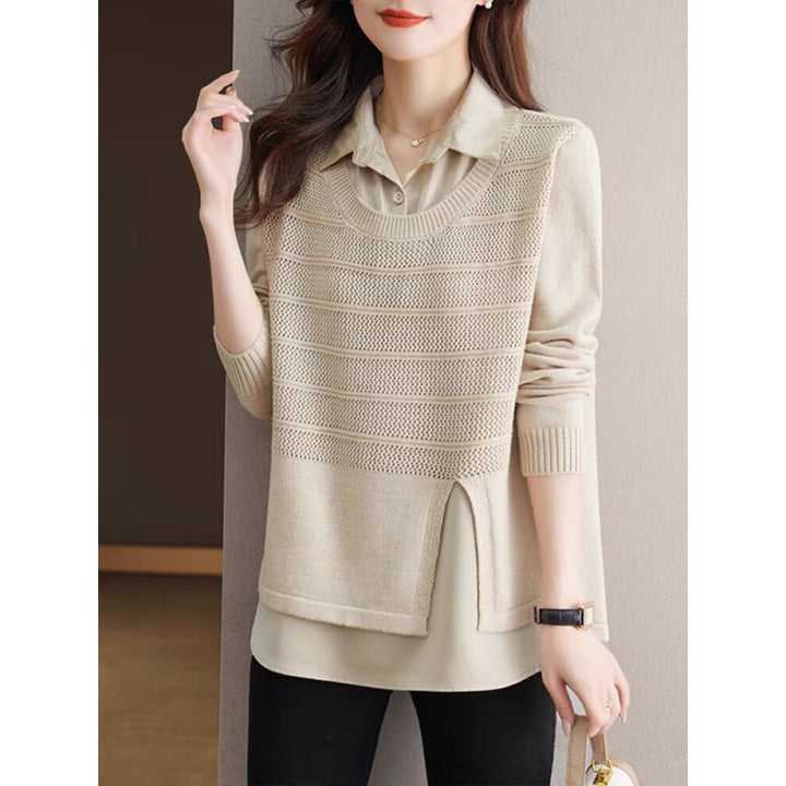 Pull en tricot pour femmes avec un design en couches et une texture harmonieuse Lune London