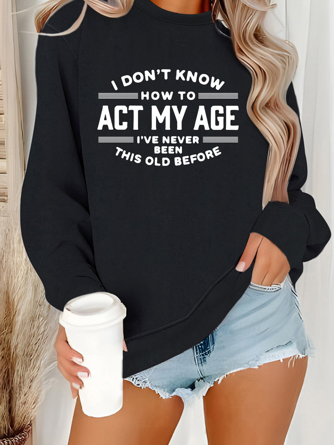 Sweatshirt pour femmes avec impression humoristique et coupe décontractée Chic & Stil