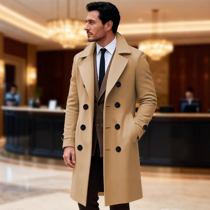 Elegant wool coat for men double-breasted Lune London
