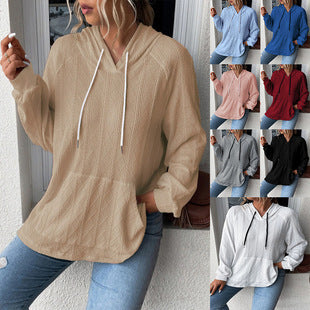 Women’s hoodie casual fit with textured design Lune London