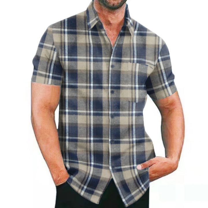 Short-sleeve check shirt for men with pockets and trendy cut Lune London