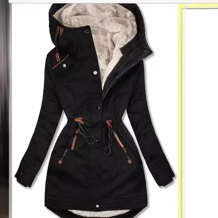 Women's Padded Winter Parka with Practical Pockets and Adjustable Belt Lune London