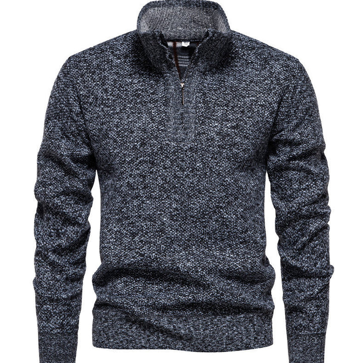 Pull-over zippé pour hommes avec design structuré Lune London