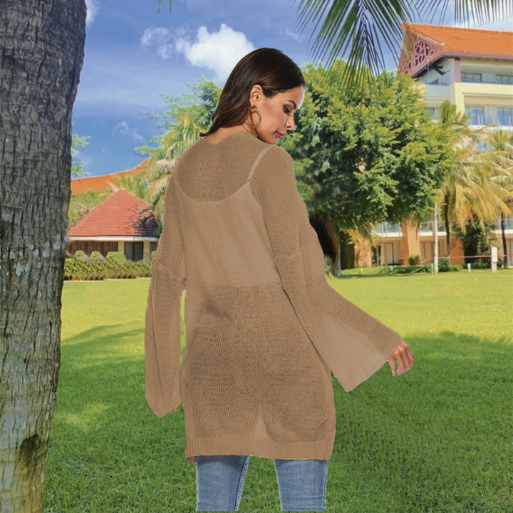 Ladies casual knit cardigan with wide sleeves Lune London