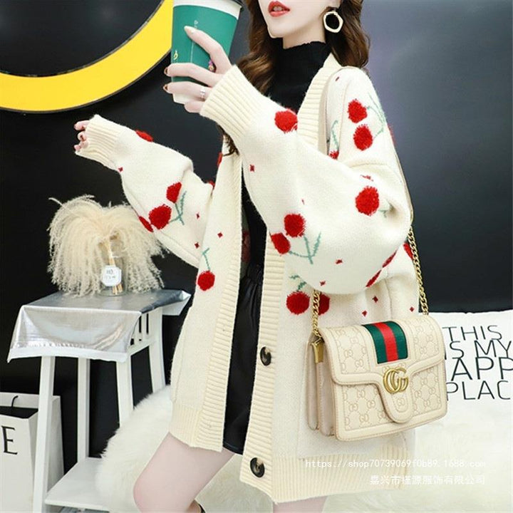 Lune London Ladies' Knit Jacket with Floral Pattern