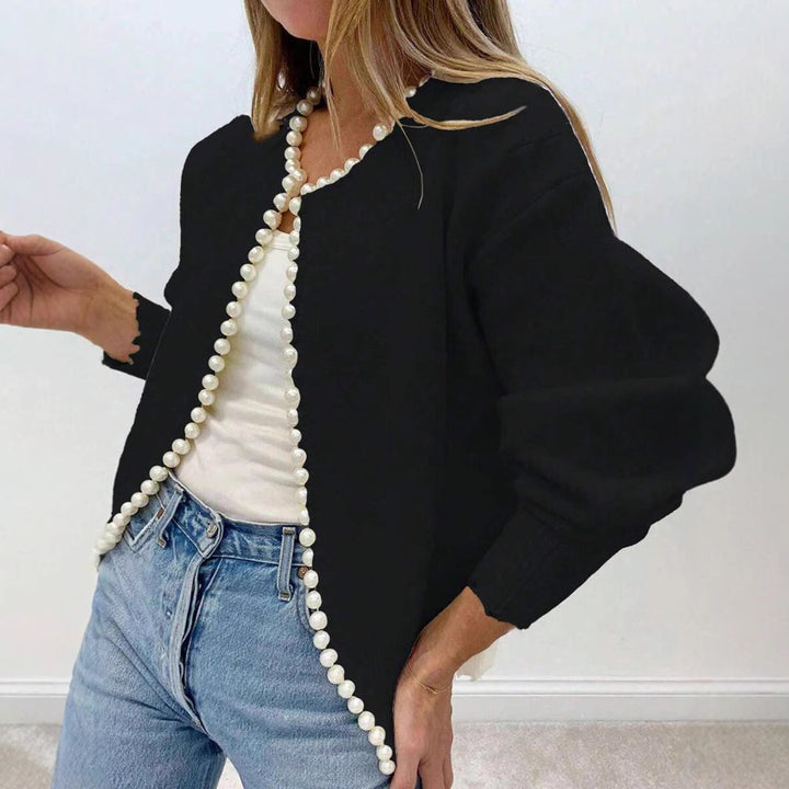 Cardigan pour femmes avec accents en perles et coupe décontractée Chic & Stil