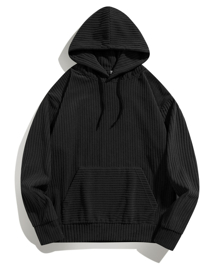 Casual hooded sweatshirt for men with ribbed design and practical pockets Lune London