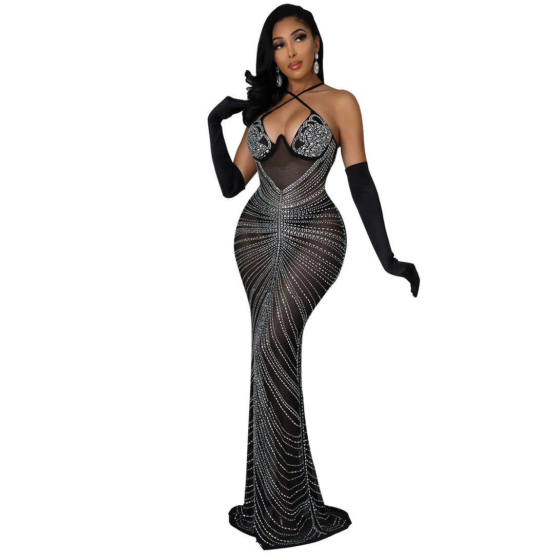 Sparkling glitter evening dress for women Lune London