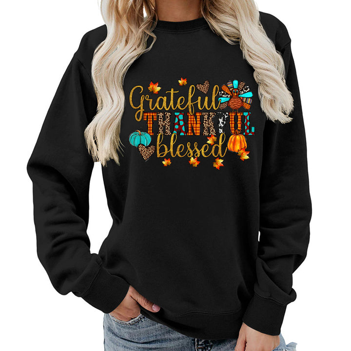 Sweatshirt pour femme avec motif de remerciement d'automne Chic & Stil