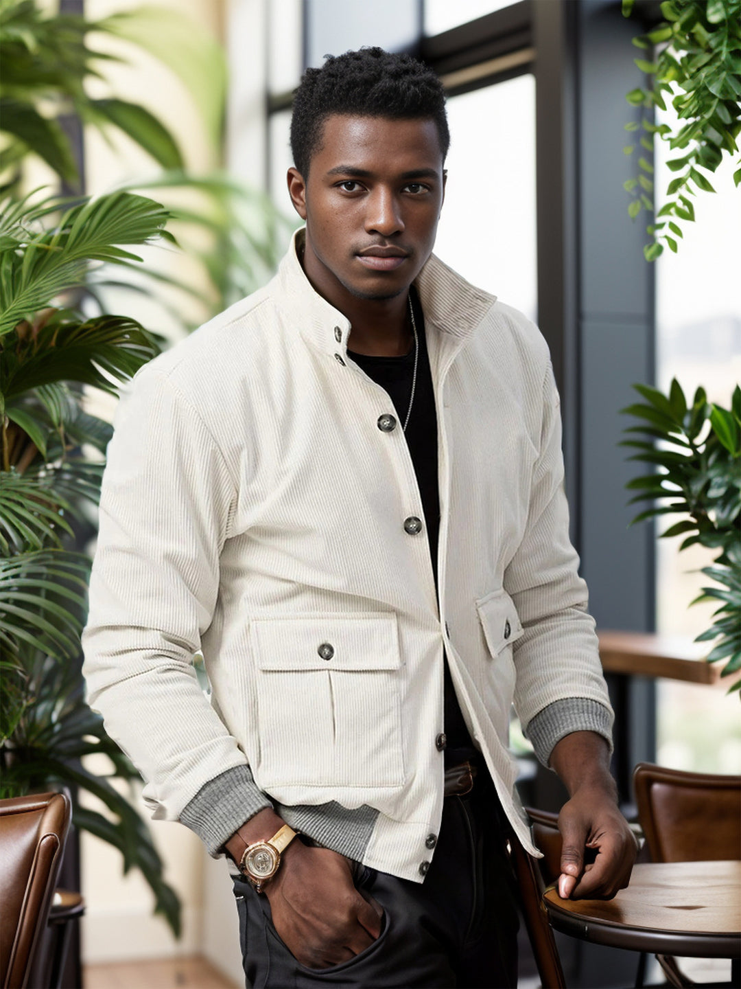 Modern corduroy jacket for men with practical pockets Lune London