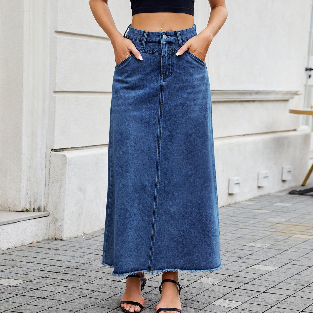 High-quality denim maxi skirts for women Lune London