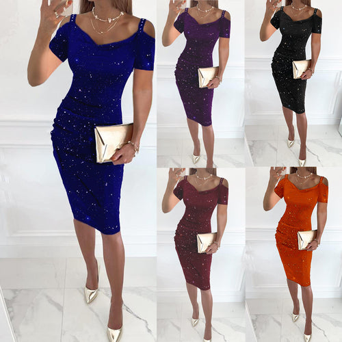 Strapless dress with ruffles Lune London