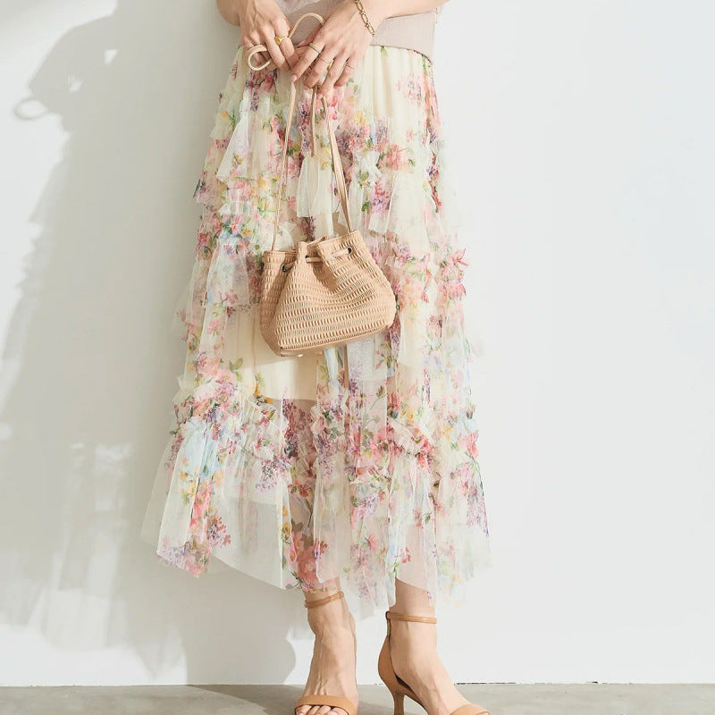 Lune London floral maxi skirt for women
