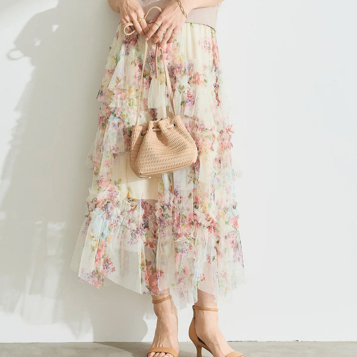 Lune London floral maxi skirt for women