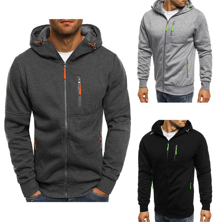 Men's functional slim fit hoodie with practical zip pockets Lune London
