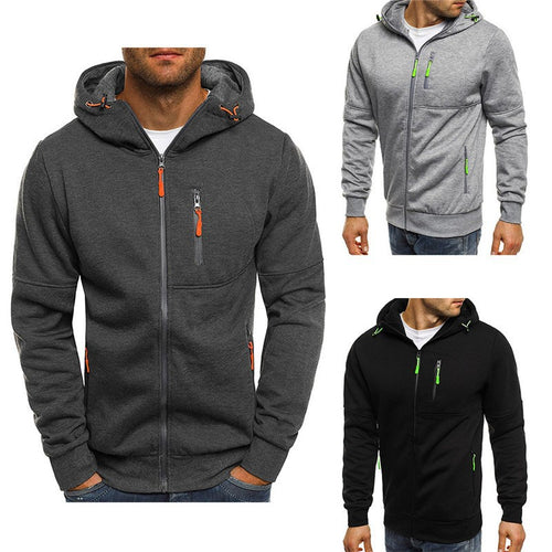 Men's functional slim fit hoodie with practical zip pockets Lune London