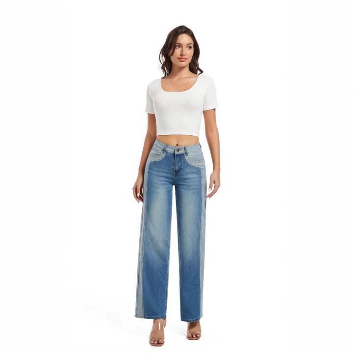 Wide jeans for women with high waist and trendy stitching Lune London
