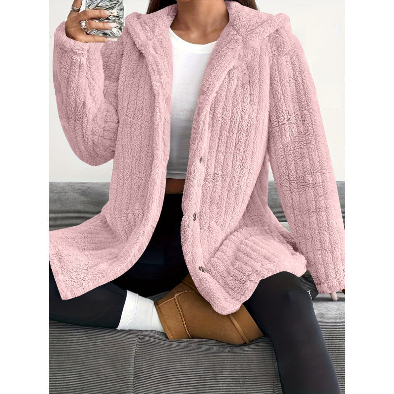 Women Comfortable Fleece Jacket with Hood Lune London